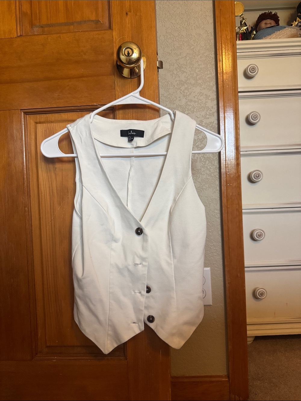 Lulu's Cream Button-Front Vest